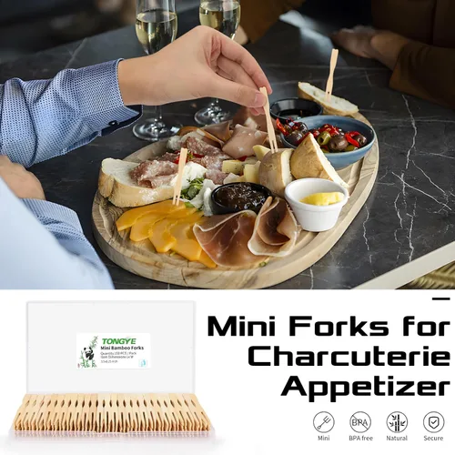 Miniatura 4 de Tenedores Mini para Aperitivos, Tenedor Mini Desechable para Aperitivos, Palillos Elegantes de Dos Puntas para Aperitivos y Frutas, Tenedores