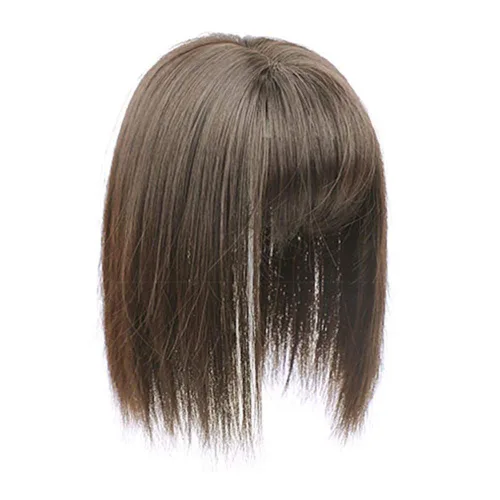 Miniatura 6 de RemeeHi - Peluca sintética de aspecto natural para cabello fino, con clip y flecos 3D, 14 pulgadas, color negro y marrón Negro Marrón