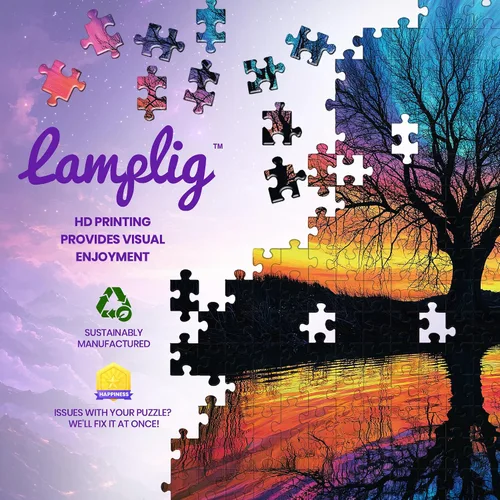 Miniatura 5 de Rompecabezas para adultos de 1000 piezas, rompecabezas de Aurora del árbol de la vida, rompecabezas de 1000 piezas con letras en la parte posterior
