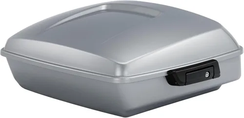 Miniatura 4 de TCT-MOTORPARTS Atlas Silver Metálico Maletero de Viaje Modificado con Respaldo y Montaje en Rack Adecuado para Harley Touring 14-25 Street Glide