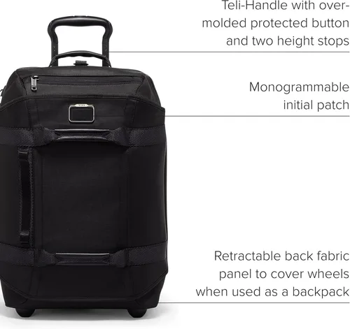 Miniatura 4 de TUMI - Mochila de viaje Alpha Bravo International con 2 ruedas - Bolsa de viaje compacta ajustable - 21.8" X 14.0" X 9.0", Negro -, Talla única