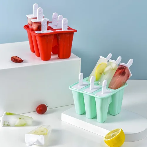Miniatura 4 de Moldes para paletas, 6 piezas de silicona para paletas de hielo, modelos de paletas reutilizables, fáciles de liberar para hacer paletas de hielo