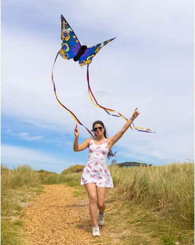 Miniatura 5 de HQ Kites L - Cometa de mariposa, cometa de una sola línea de 51 pulgadas con cola