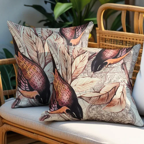 Miniatura 33 de Decozen Fundas de almohada decorativas con estampado de pájaros con diseño floral para decoración del hogar, sala de estar y dormitorio, funda