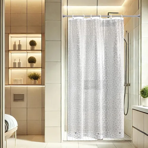 Miniatura 9 de AooHome Eva - Forro de ducha pequeño de 36 x 72 pulgadas, cortina de baño transparente de calibre 8 con ganchos, imanes inferiores, impermeable