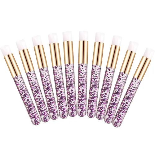 Miniatura 8 de 30 cepillos de champú para extensiones de pestañas de cristal con purpurina con contenedor, herramienta removedor de cepillos para puntos negros