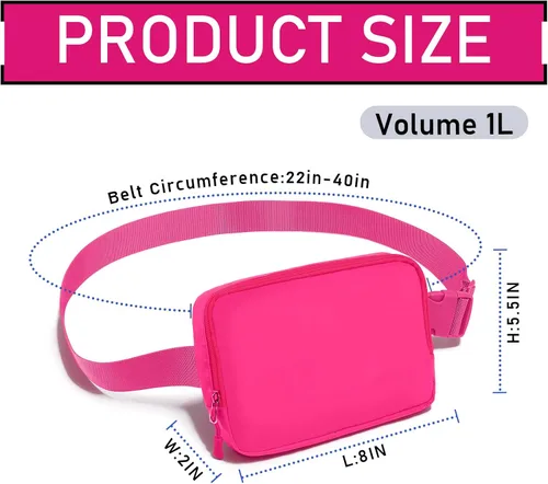 Miniatura 63 de Riñonera, bolsa para cinturón, correa ajustable ajustable de 40 pulgadas, para mujeres y hombres