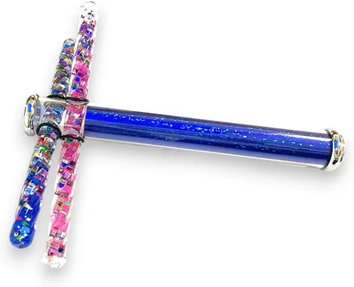 Miniatura 4 de Star Magic KaleidoscopeX - Varita de doble purpurina Kaleidsocope con dos varitas pequeñas con purpurina que cruza el caleidoscopio (azul)