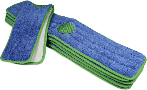 Miniatura 6 de CleanAide Almohadilla de fregona de hilo giratorio con limpiador de manchas, 18 pulgadas, paquete de 6 Rojo