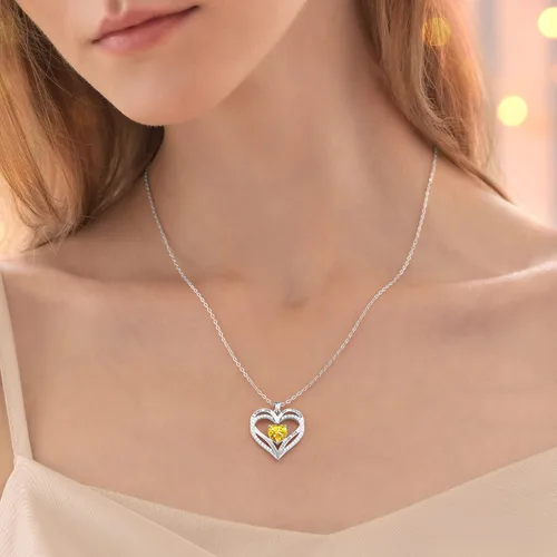 Miniatura 75 de CDE Collares de piedra natal para mujer, plata de ley 925, collar con colgante de corazón para siempre, Navidad, cumpleaños, aniversario, día de San