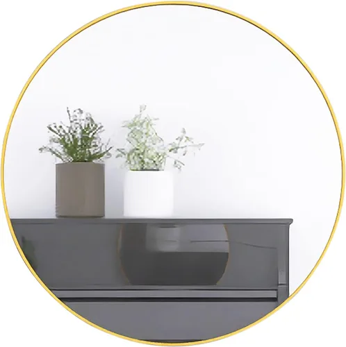 Miniatura 8 de 24" Wall Round Circle Mirror Bathroom Make Up Vanity Mirror - Golden
