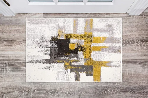 Miniatura 85 de Rugshop Alfombra Corredor Abstracta Contemporánea Negra — No Desprende Pelusa para Pasillo, Entrada y Cocina 2' x 7