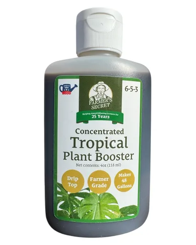 Farmer's Secret Potenciador tropical para plantas de interior (4 onzas), súper concentrado, hace 48 galones, ideal para todas las plantas de