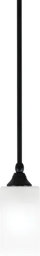Miniatura 85 de Toltec Lighting Tallo Colgado Mini colgante, acabado de cobre negro, 3.5" cuadrado humo burbuja vidrio