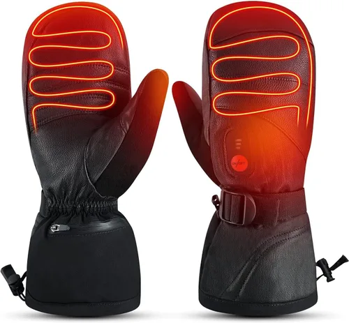 day wolf Heated Gloves for Men Women 7.4V 2200mAh Electric Rechargeable Battery Waterproof Gloves Mitten for Winter Sports Ski Snowboard Camping