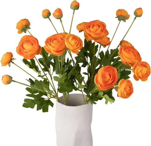 Miniatura 9 de Flores artificiales de seda, ranúnculo, flores falsas, 5 unidades, adecuadas para decoración de núcleos, creación floral de boda, arreglo floral