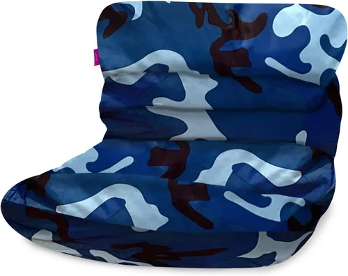 Miniatura 195 de Posh Beanbags - Sillón puff grande, 38 pulgadas, color azul rey sólido Nylon suave - Azul real