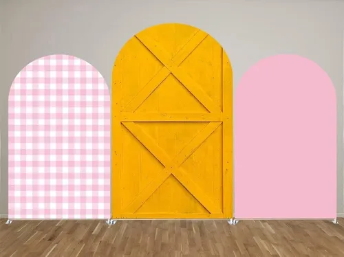 Miniatura 3 de Telón de fondo de arco Chiara, fundas elásticas de tela de elastano para puerta de granja para cumpleaños, baby shower, decoración de fiesta