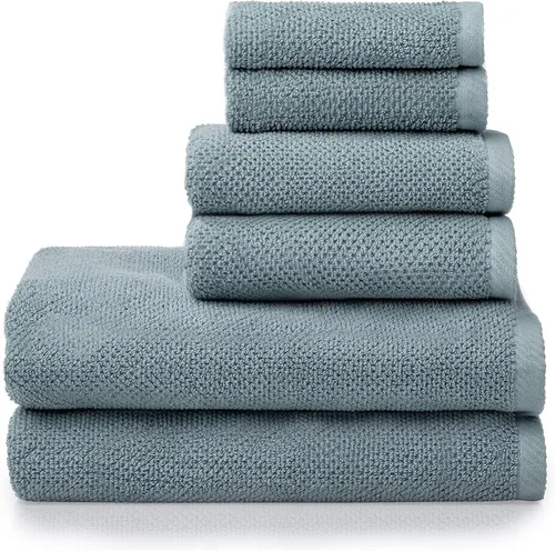 Simpli-Magic 79458 - Juego de toallas de baño texturizadas con palomitas de maíz, 2 toallas de baño, 2 toallas de mano, 2 toallas pequeñas, 6