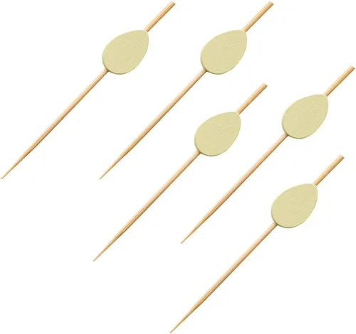 Miniatura 12 de Palitos de fruta de 3.5 pulgadas, 100 pinchos de cóctel desechables, duraderos, punta afilada, palitos de canapé de bambú, congelables, para copas