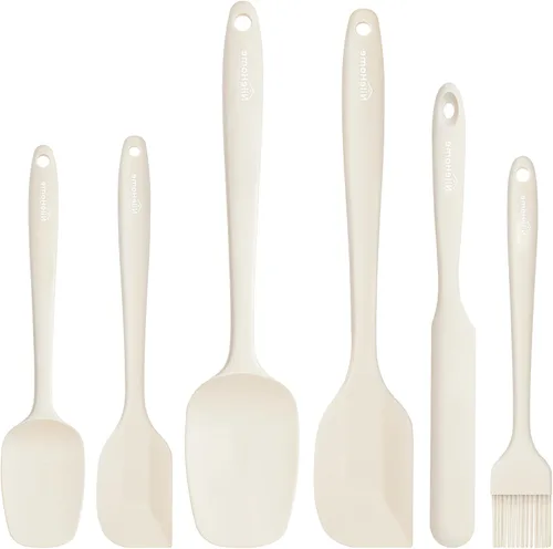 Miniatura 17 de NileHome Juego de espátulas de silicona, 5 utensilios de cocina de grado alimenticio con cepillo de silicona, resistente al calor hasta 600 °F