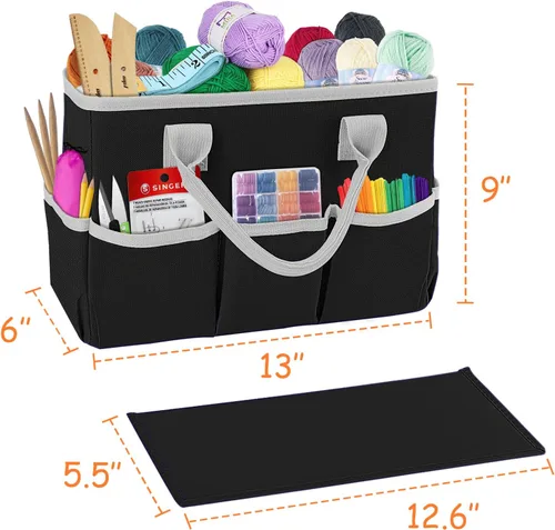 Miniatura 2 de ZKOO Organizador de Almacenamiento de Suministros de Arte Caddy, Bolsas de Transporte para Manualidades con Bolsillos para Organización de Álbumes