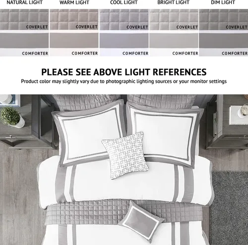 Miniatura 2 de Madison Park Heritage - Juego de edredón y colcha combinado, diseño moderno de lujo, ropa de cama alternativa de plumón para todas las estaciones
