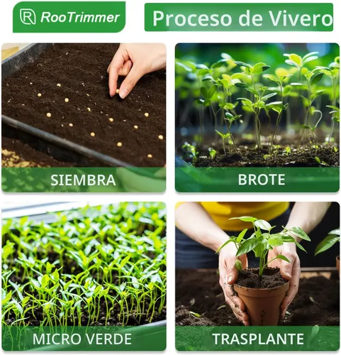 Miniatura 4 de RooTrimmer Bandejas de Cultivo, 1020 Bandejas de Vivero de Plantas de Servicio Pesado, Bandeja Plana Iniciadora de Semillas para Plántulas