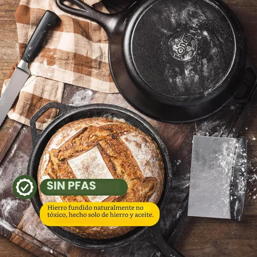 Miniatura 5 de Lodge Wanderlust Cabin - Cocina combinada de hierro fundido, juego de horno holandés y sartén de 2 piezas, tapa convertible para una cocina versátil