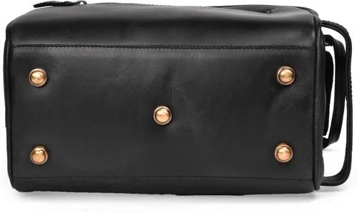 Miniatura 9 de LEATHER VILLAGE - Bolsa de viaje para artículos de tocador de cuero premium con forro impermeable Kit de neceser vintage hecho a mano