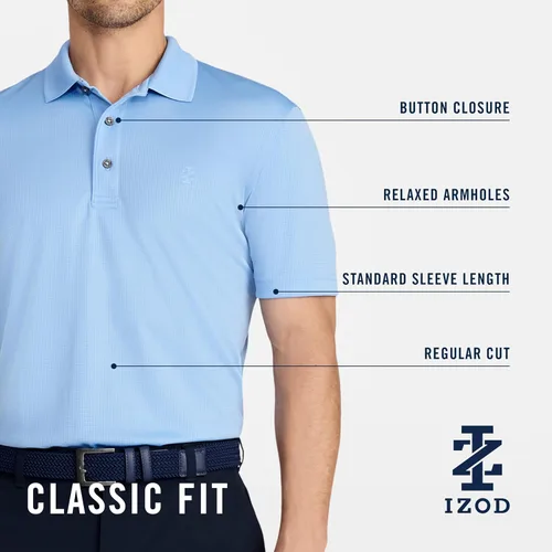 Miniatura 5 de Izod Polo elástico de manga corta para hombre Performance Golf Grid - Legacy