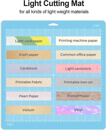 Miniatura 7 de Gwybkq Paquete de 24 alfombrillas de corte de agarre ligero y estándar, 12 x 12 pulgadas, compatibles con máquinas Cricut, perfectas para papel