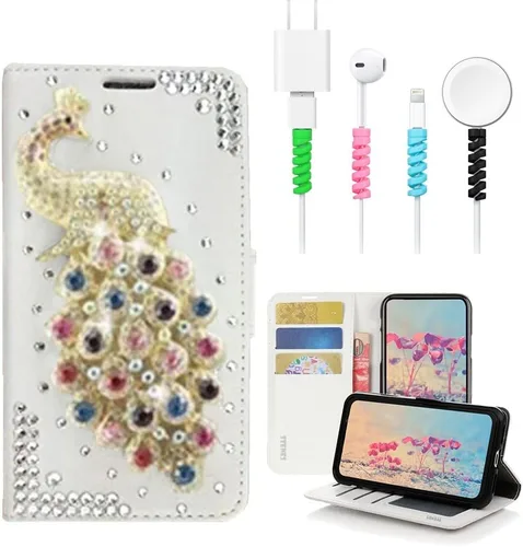 Miniatura 9 de Bling - Funda para Samsung Galaxy S21, diseño de pavo real en 3D, color negro
