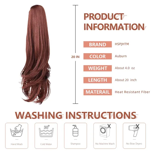 Miniatura 115 de Extensiones de cola de caballo de cabello rubio, extensiones de cola de caballo para mujer, pinza de extensiones de cabello rizado de 12 pulgadas