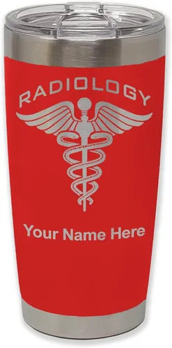 Miniatura 28 de LaserGram Vaso aislado al vacío de 20 onzas, radiología, grabado personalizado incluido (azul claro)
