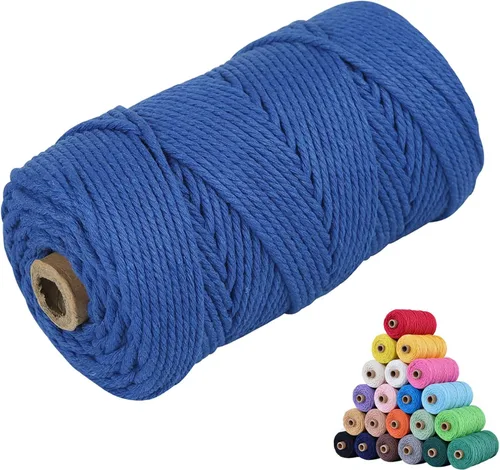 Miniatura 67 de Cuerda de algodón para macramé, de 0.11 pulgadas x 109 yardas, cuerda de macramé natural marrón, suministros perfectos de algodón para hacer