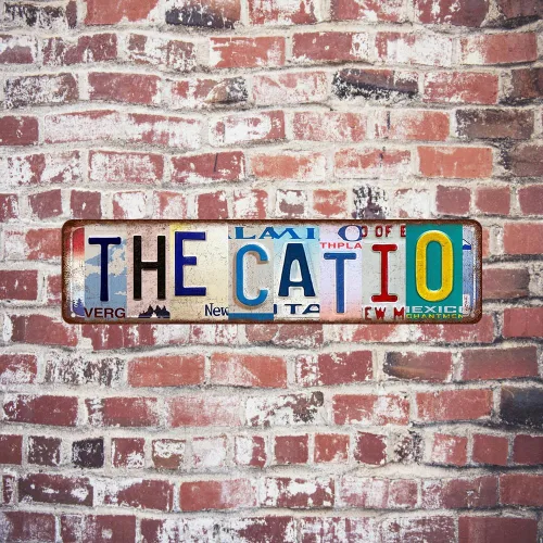 Miniatura 4 de Cartel de metal Catio – Regalo para los amantes de los gatos, divertida decoración de pared de patio de gatos para jardín, casa, bar y cueva