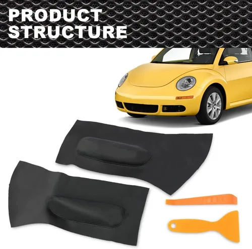 Miniatura 9 de CNNELL Cubierta de cuero para tarjeta de inserción de panel de puerta, compatible con VW Beetle 1998-2010, 2 unidades, color negro