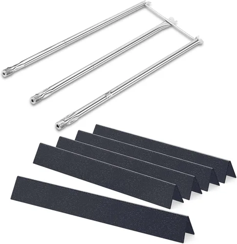 Miniatura 19 de QuliMetal 44.5 cm SUS304 Barras Aromatizadoras y Deflectores de Calor para Parrillas Weber Genesis 300 Series, Compatibles con Genesis E310 E320