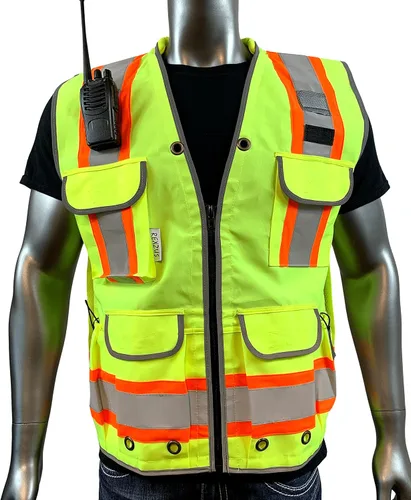 Miniatura 8 de REXZUS A Chaleco Reflectante Clase 2 Heavy Woven Dos Tonos Ingeniero Hi Viz Chaleco de Seguridad 3M 8712 Cinta Amarillo
