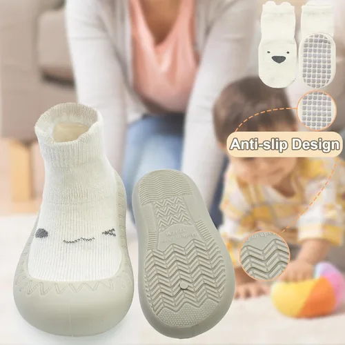 Miniatura 5 de 2 pares de zapatos antideslizantes estilo caroon para bebés, zapatos para niños y niñas, zapatos para caminar, zapatos de goma suave con pantuflas