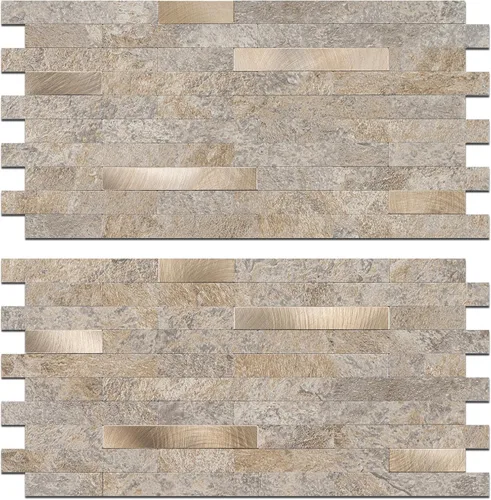Miniatura 19 de StyloVue 20 hojas para despegar y pegar para cocina, mármol blanco con aspecto de metal plateado que se pega en azulejos para mejorar tu cocina