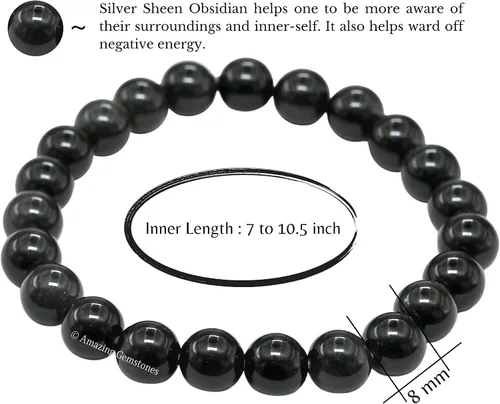 Miniatura 244 de Amazing Gemstone Crystal Bracelet for Women Men's Gifts - Protection Healing Crystal Bracelet - 8mm Gemstone Beaded Stretchable Bracelet Pulseras