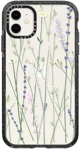 Miniatura 33 de CASETiFY Impact - Funda para iPhone 11 - Flower Power Retro - Negro Transparente