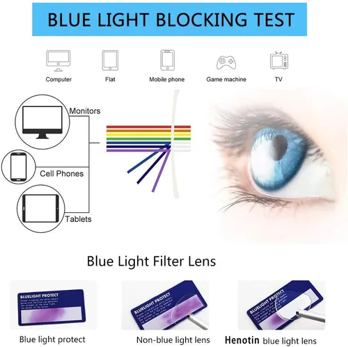 Miniatura 5 de Henotin Paquete de 5 lentes de lectura con bloqueo de luz azul, antifatiga ocular, anteojos de lectura para computadora para mujeres y hombres