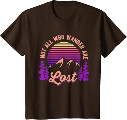 Miniatura 35 de Not All Who Wander Are Lost Vintage Mountains - Camiseta de senderismo, Negro, S