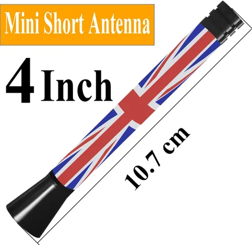 Miniatura 2 de Antena corta de bandera roja de 4 pulgadas para BMW Mini Cooper (2001-2022), mástil de repuesto de antena Mini Cooper