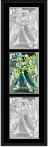 Marco de cómic negro mate | Para cómics publicados entre 1986 y el día actual (marco de madera maciza de cómic de la Edad Dorada), hecho para Marco
