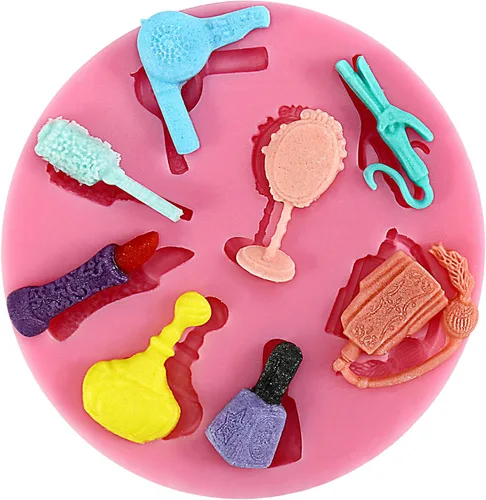 Miniatura 2 de FUNSHOWCASE Herramienta de maquillaje de vestir molde de silicona de caramelo para decoración de pasteles, arcilla, manualidades