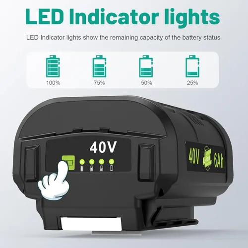 Miniatura 5 de Fancy Buying Reemplazo de batería mejorada de 6000Ah 40V para Ryobi OP4015 OP40201 OP4026 OP40261 OP4030 OP40301 OP4040 OP40401 OP4050 OP40601